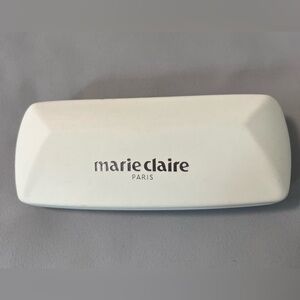 Marie Claire Glass‎ Case Hard White Blue Paris Glasses 6" Excellent